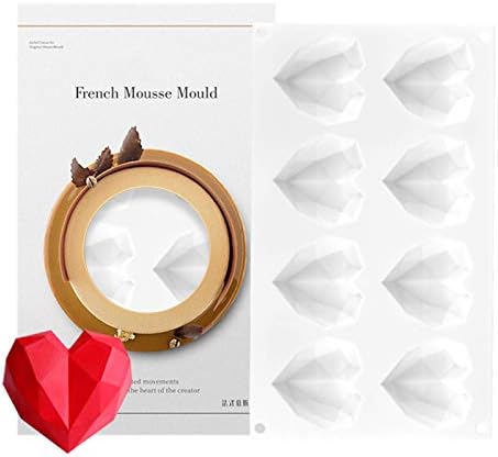 Aichef シリコン型 ダイヤモンドハート型 チョコレートムースケーキ デザート型 8個入り Midlothiantsi Org