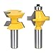 1/2 Inch Shank Router Bit Set 120 Degree Woodworking Groove Chisel Cutter Tool (2Pcs)
