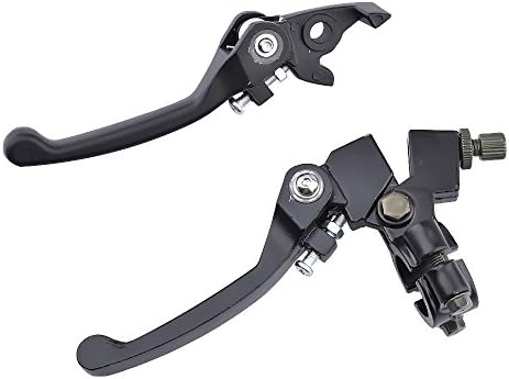 Minireen Folding 7/8" Clutch Lever with Perch with Brake Lever Set for 110 125cc 22mm Handble Bar Dirt Pit Bike ATV Quad Go Kart