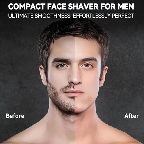 VIKICON Men's Foil Shaver, Mini Shaver, Electric Shaver for Beard & Face, Dry Razor Men's Electric, USB-C Rechargeable, Ideal for Travel (Black)