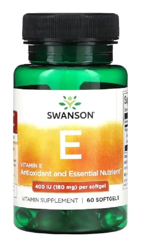 Swansons Swanson - Vitamin E 400IU | Antioxidant Protection for Cells & Immune Function | d-Alpha Tocopherol Formula - 60 Capsules
