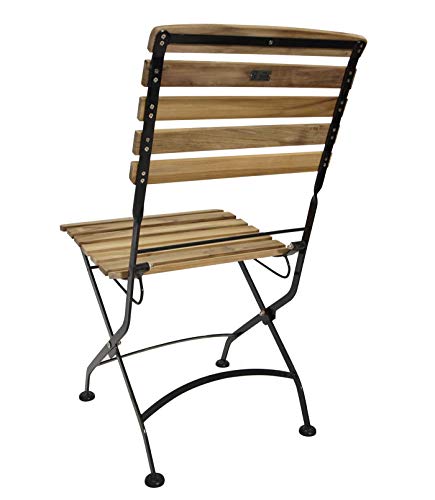 GXK Gartengarnitur Bistrogarnitur Gartenmöbel Garnitur 3-teilig Teak Metall – Bild 4