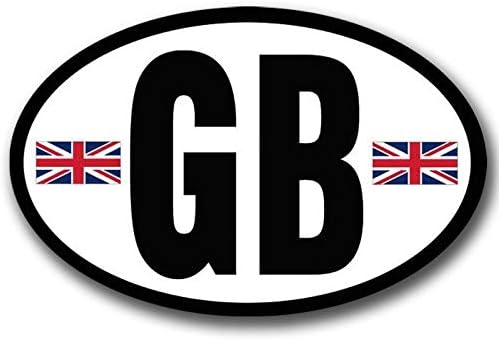 Great Britain GB,UK and British Flag Car Bumper Sticker Oval