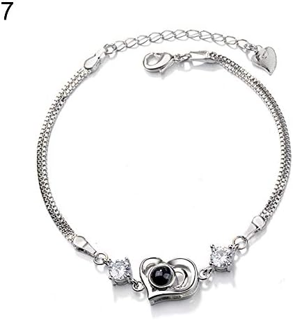 Taiguang Fashion 100 Languages I Love You Projection Chain Bracelet Women Jewelry Gift