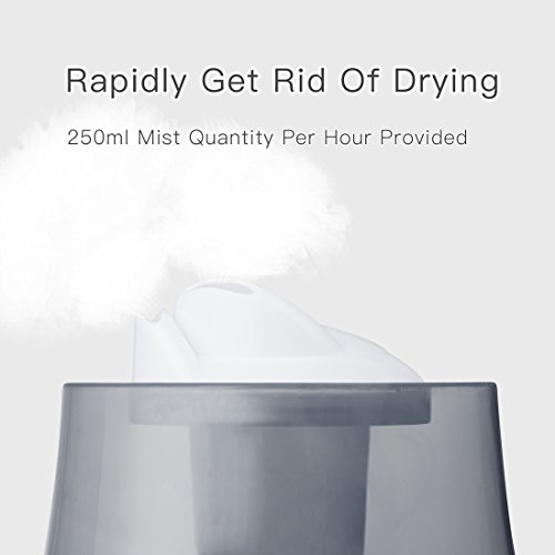 2.2L Room Humidifier, 360 Degree Cool Mist Whisper-quiet Ultrasonic Mini Air Purifier, with Cozy LED Variable Night Lights, Transparent Shell Design, for Home Office and Sleeping (Black) - Thumbnail 4