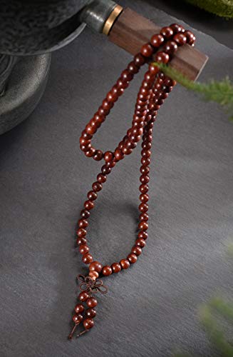 anzhongli JIIUZUO Mala Beads Bracelet Necklace for Men Women 108 6mm Natural Wood Beads Elastic Cord - Thumbnail 5
