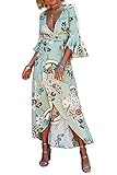 Colin Twain Women's Dovetail Flare Sleeve Beach Bosnia Printing Maxi Dresses