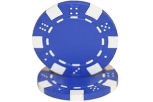 Brybelly Clay Composite Striped Dice 11.5-gram Poker Chips (100-pack) - Blank Non-denominated Poker Chips - Custom Cash Games and Home Casino Poker Nights