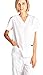 Dagacci Medical Uniform Womens and Mens Scrub Set Unisex Medical Scrub Shirt Top and Pant, White, Medium, Short Sleeve