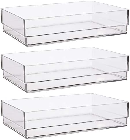 Clear Plastic Drawer Organizers 9" X 6" X 2" L Set Of 3