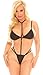 Cocolicious Womens Sexy Lingerie Strappy Bra G-String Thong Teddy - One Size