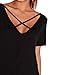 Allegrace Women Summer Sexy Criss Cross Short Sleeve Open Back T Shirt Casual Tops Black S