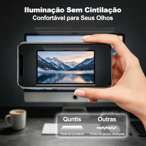 Luminária LED para Monitor com 3 Modos de Cor, Brilho Ajustável e Alimentação USB, Barra de Luz para Tela com Proteção Ocular, Sem Reflexo, Temperatura de Cor Regulável para Home Office
