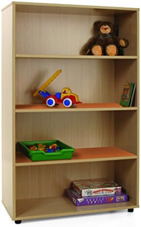 Mobeduc 600301HP19 Shelving Storage with 3 Horizontal Compartments, 90 x 147 x 40 cm, Orange