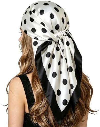 Verdusa Women's Polka Dots Head Scarf Y2k Vintage Square Bandana