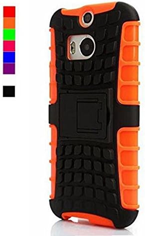 M8 Case, HTC One M8 Case, Flybrid [Anti-slip][ Hybrid Heavy Duty Shockproof][ Fashion] TPU + Pc 2-piece Style Soft Hard Defender Case (Orange)