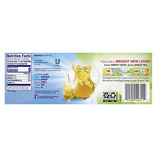 Lipton FamilySized Iced Tea Bags Green Tea 24 ct Pricepulse