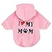 Howstar Pet Clothes,Puppy Hoodie Sweaters Winter Warm Hoodie for Dogs Cats Sweatshirt I Love My Mom Printed Pet Costumes(M, Pink)
