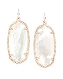 Kendra Scott Signature Elle Earrings in Rose Gold Plated and Ivory Mother of Pearl