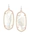 Kendra Scott Signature Elle Earrings in Rose Gold Plated and Ivory Mother of Pearl