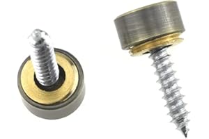 Hahiyo 10mm Diameter Mirror Screws Brushed Copper Material Solid Easy Install Brass Washer Decorative Caps Fasteners Nails Bronze 20 Pairs for Bathroom Mirrors Panels Kitchen Ceiling Arts Crafts