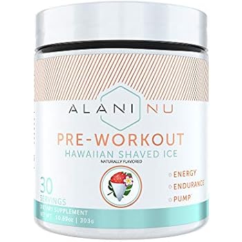 Alani Nu Pre Workout Energy Powder for Men & Women, Pre-Workout Supplement w/30 Servings, 10.37 OZ, 294 G... (Hawaiian Shaved Ice)