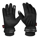 OZERO Waterproof Gloves Touch Screen Winter Driving Glove Thermal Gifts for Men in Cold Weather Black Medium