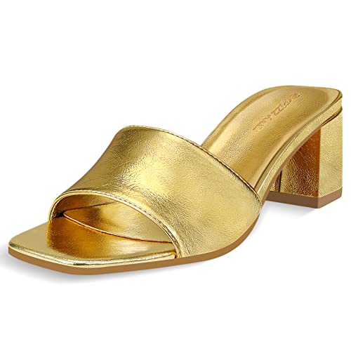 Women Square Open Toe Block Heels