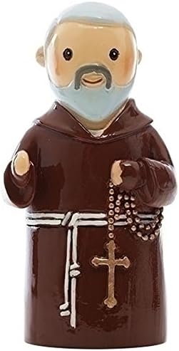 3.25" PADRE PIO STATUE. RELIGIOUS SAINT FIGURINE.