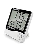 YKHENGTU Indoor Digital Humidity Temperature Thermometer Sensor, Hygrometer Meter Gauge with LCD Display for Room Home Office Indoor Living (White)