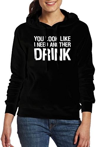 Kawerfgd You Look Like I Need Another Drink Funny Men's Funny Long Sleeve Hoodie XL Black