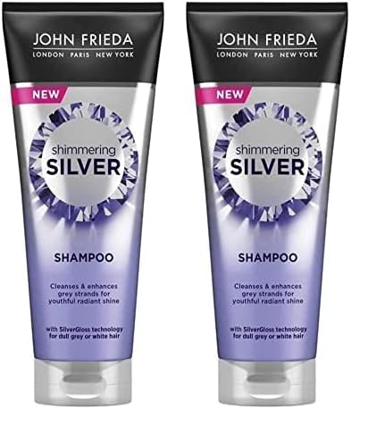 John Frieda Shimmering Shampoo for Dull Grey or White Hair, Silver, 250 ml (Pack of 2)