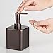 mDesign Compact Square Metal Soap Dispenser for Bathroom/Kitchen - Liquid Soap Pump Bottle for Countertop - Holds Hand Soap, Dish Soap, Lotion, Essential Oil - Unity Collection - Bronze
