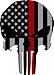 Subdued US Flag Punisher Skull Reflective Decal with Thin Red Line 8