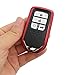 Red TPU Key Fob Cover Case Jacket Skin Glove Holder for 2021 Honda 2018 2019 2020 Accord Civic Fit Pilot Odyssey CRV Clarity CRZ HRV Ridgeline EX EXL