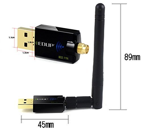 Wireless USB Wifi Adapter 300mbps Wireless N 2.4 Ghz for PC, Desktop, Laptop, Support Windows 10,Windows 8/8.1, Windows 7, Win XP/ Vista, Mac OS 10.4-10.14