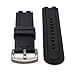 Ritche Black Rubber Silicone Divers Replacement Watch Strap/Band - Fits The Pebble Steel (Black PVD Clasp)