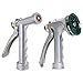 Heavy Duty Metal Garden Hose Nozzle Combo; 1 Adjustable Sprayer Nozzle for Cleaning and Car Washing + 1 5-Pattern Spray Nozzle for Garden Watering
