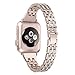 Secbolt Bling Bands Compatible with Apple Watch Band 42mm(Series 3) 44mm 45mm 46mm 49mm Women iWatch SE Series 10 9 8 7 6 5 4 3 2 1, Dressy Jewelry Metal Wristband Strap Diamond Rhinestone, Champagne Gold