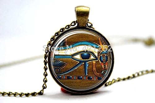 Pretty Lee 2015 Fashion Eye Of Horus Necklace Egyptian Necklace Egyptian Eye Glass Tile Jewelry Art Pendant Glass Photo Cabochon Necklace Christmas gift