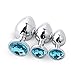 Aybloom 3PCS Stainless Steel with Jewelry Sexy Stimulation Toys for Adult(Light Blue)