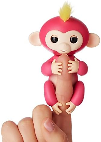 Prime Finger Monkey - Interactive Baby Monkey - Electronic Pet Toy for Children - Monkey Finger Puppets Finger Toys for Kids Children – Christmas gift Pink - Yellow hair