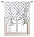 Regal Home Collections Shabby Lattice Tie Up, Window Curtains-Assorted Colors, (Gray)