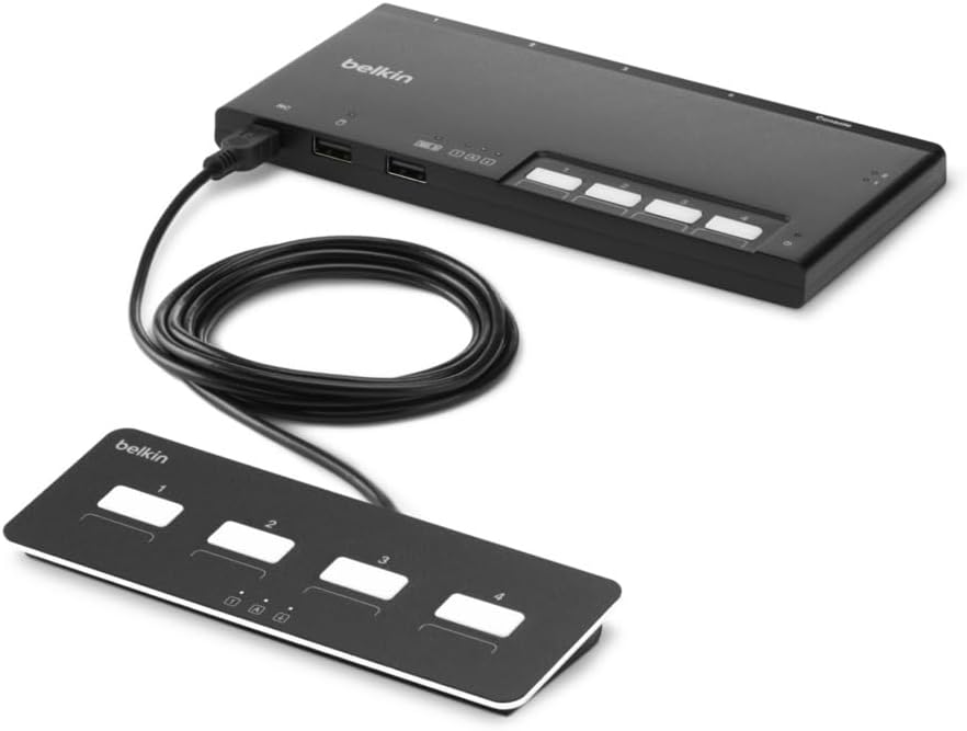 Belkin -BA-4 Secure Modular KVM Switch 4 Port Dual Monitor NIAP 4.0