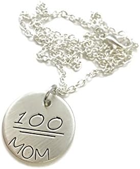 Best Mom Gift - 100 Percent Mom - Perfect Mom - Momlife - Hand Stamped Jewelry - Personalized Jewelry