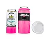 BruMate HT16P HOPSULATOR TRíO 3-in-1 Insulated Pint Glass Can Cooler, 16 oz/12 oz, Neon Pink