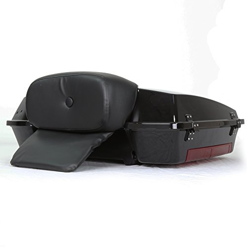 Gloss Black Razor Tour Pack Pak Trunk Chopped Backrest For Harley Touring 97-08 - Thumbnail 5