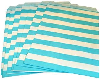 Swirly Twirly Favor &amp; Snack Bags - Biodegradable, Very Cute &amp; Attractive Designs - Set Of 50 Pcs -Sailor StripeLight Blue