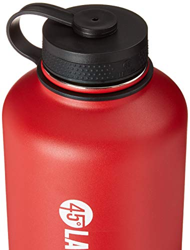 45 Degree Latitude Beer Growler, Enjoy Your Favorite Craft Beer Or IPA from The Comfort of Your Own Home, Stainless Steel Growler 64 oz - Red