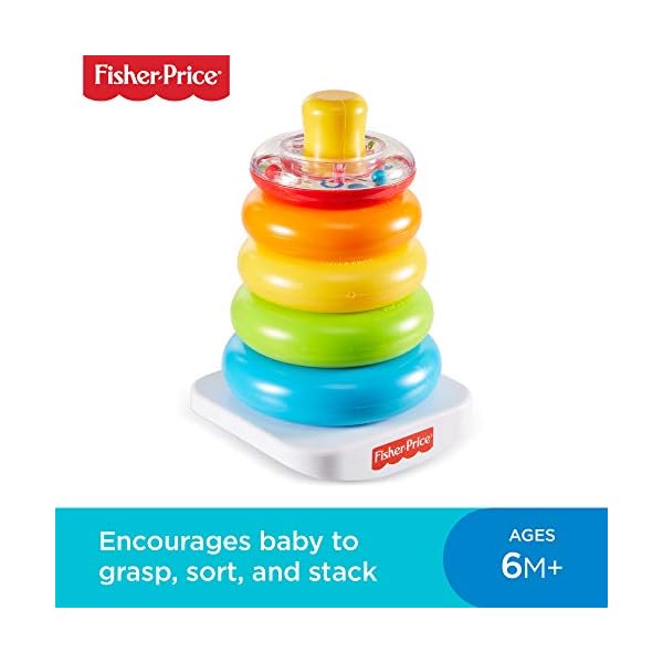 Fisher-Price FHC92 Rock-A-Stack, Baby Educational Stacking Toy Rings, Suitable for 6 Months Plus